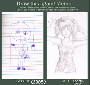 Before and After Meme: Girl From Childhood Drawing