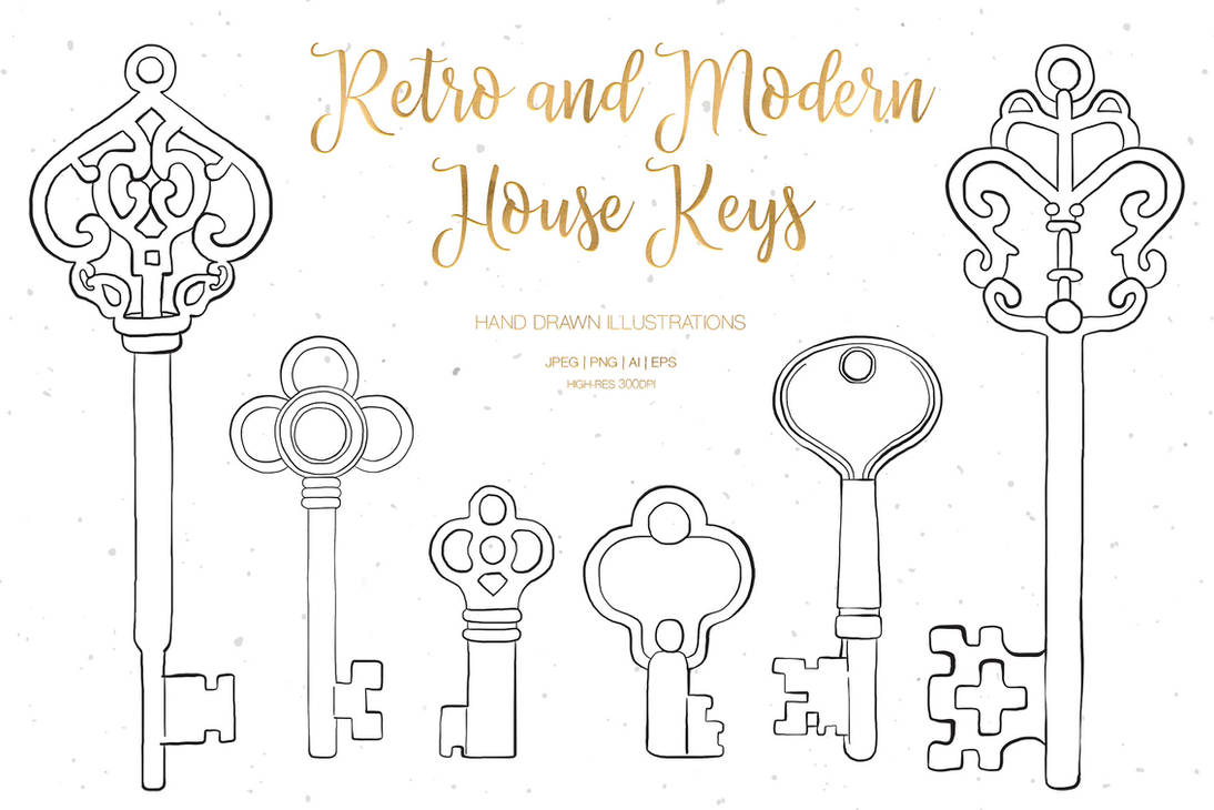 Retro and Modern House Keys Illustrations by GVGraphicsStore on DeviantArt