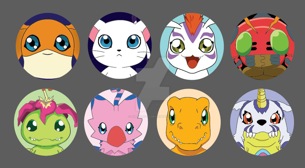 Digimon button designs