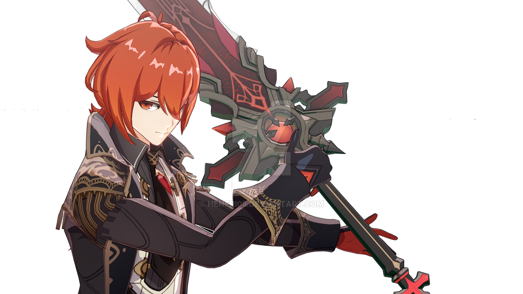 Diluc Render_1 by Heneri05 on DeviantArt