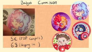 Badges commission pricelist