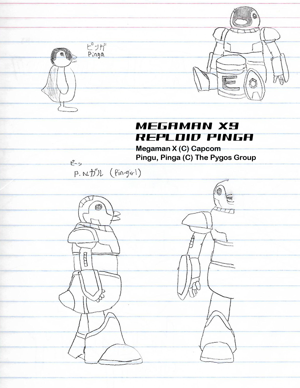 MMX9 Concept Sketch - Reploid Pinga