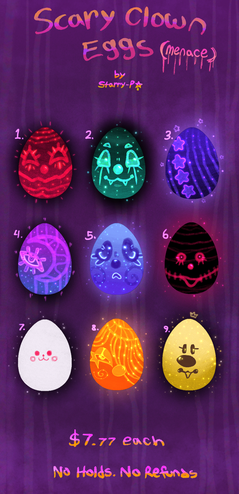 Scary Clown eggs MENACE by starry-p on DeviantArt