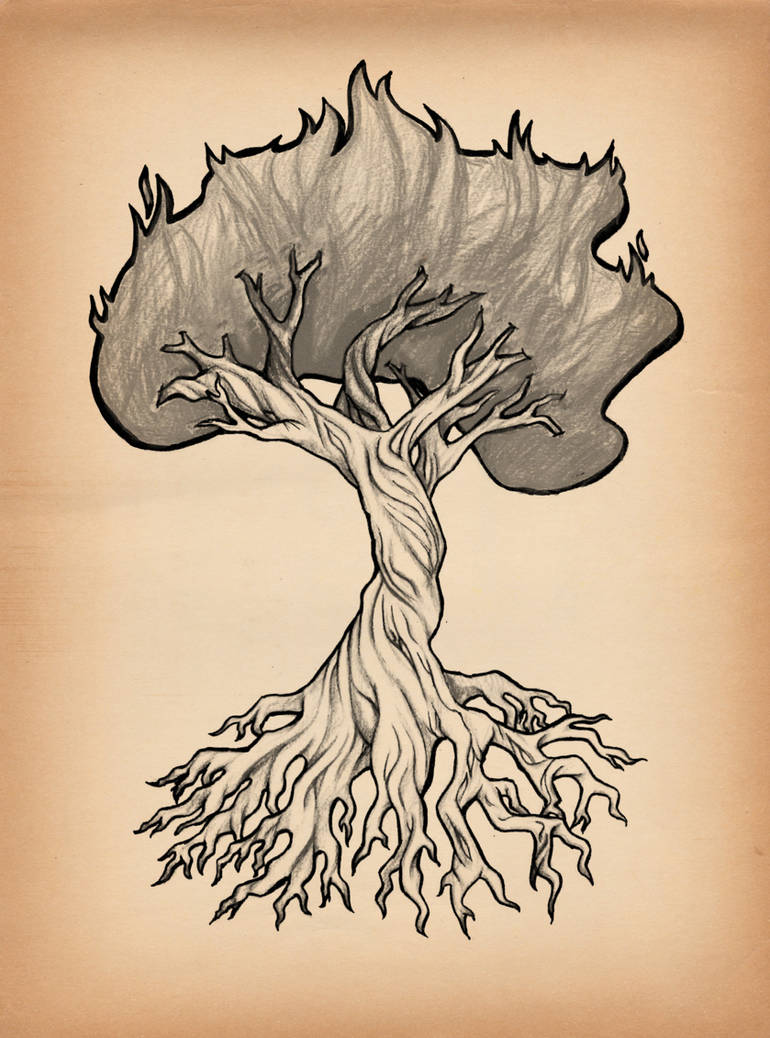 Burning Tree Tattoo Design by junglegrown on DeviantArt