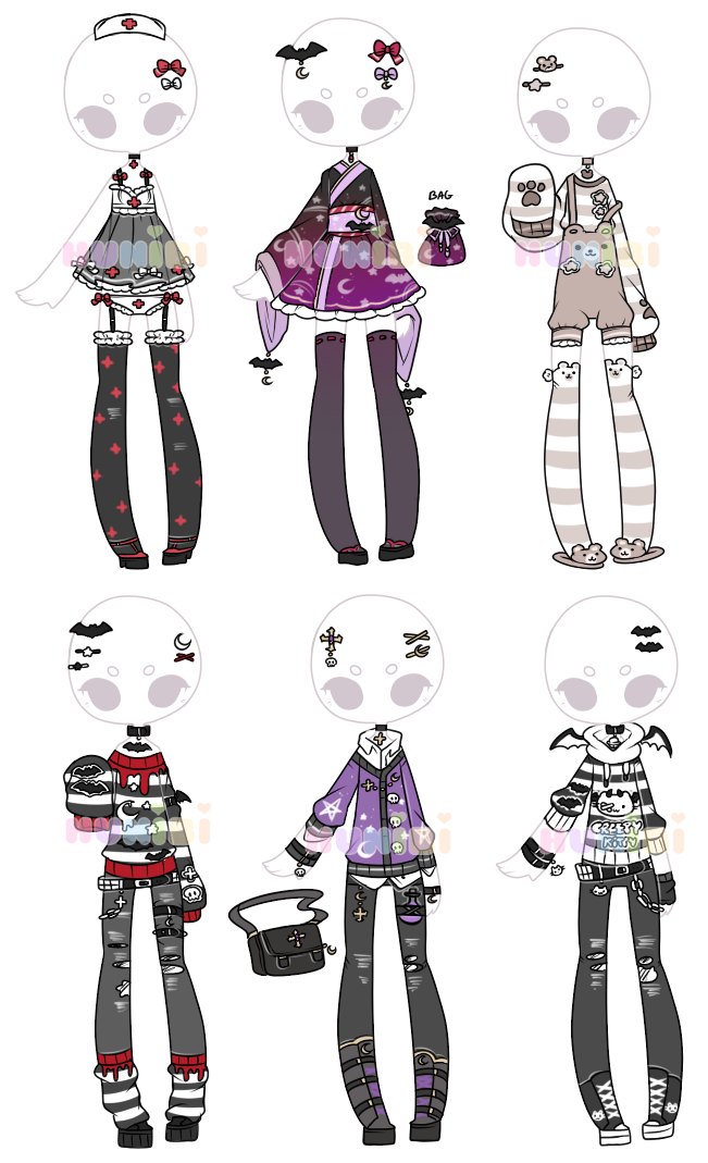 +Outfit adopts (0/6) [PENDING]+ by Hunibi on DeviantArt