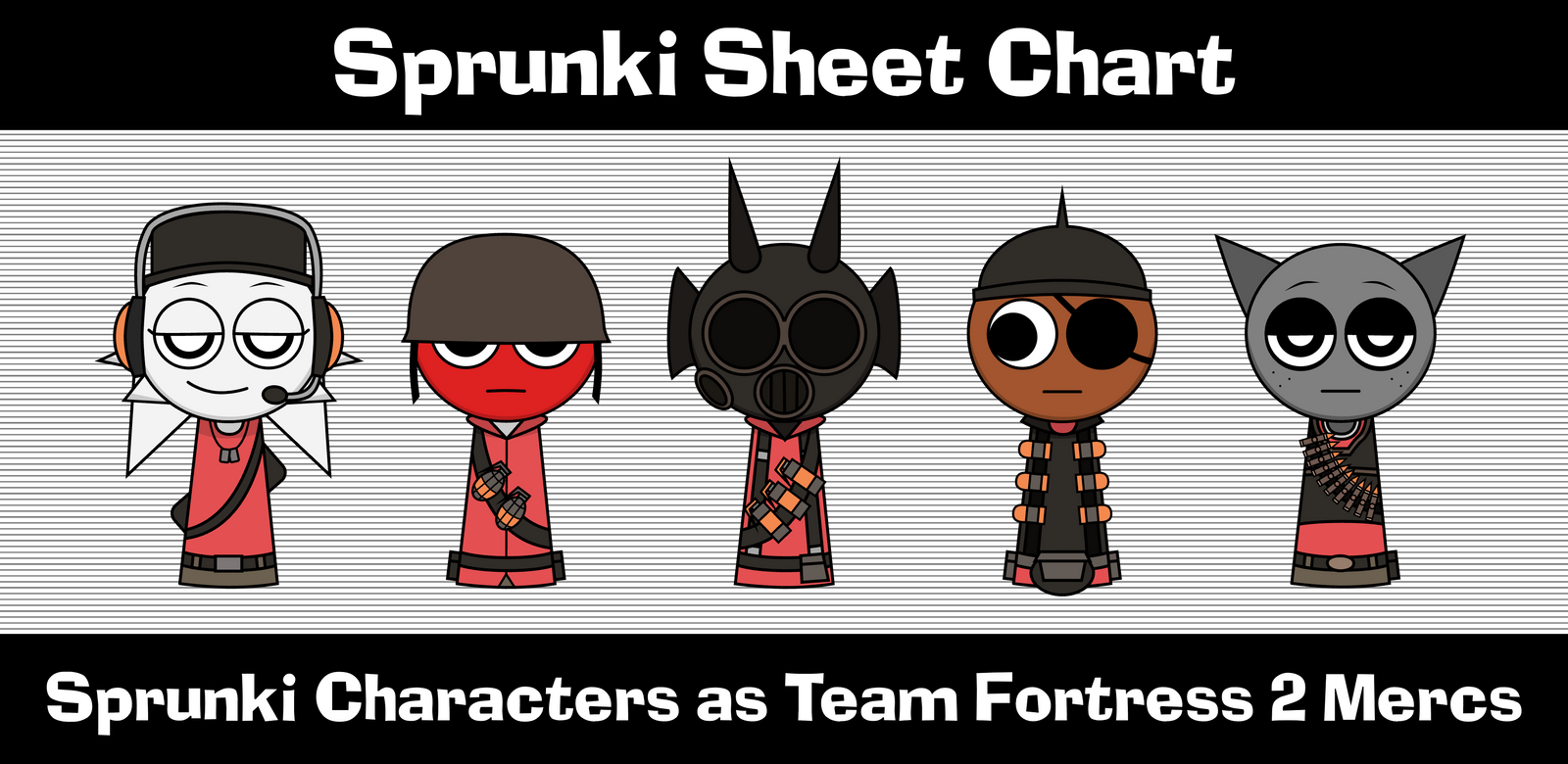 Sprunki Icon Chart Sprunki Sheet Chart - Sprunki Chars as TF2 Mercs by TheSpaceyMario on ...