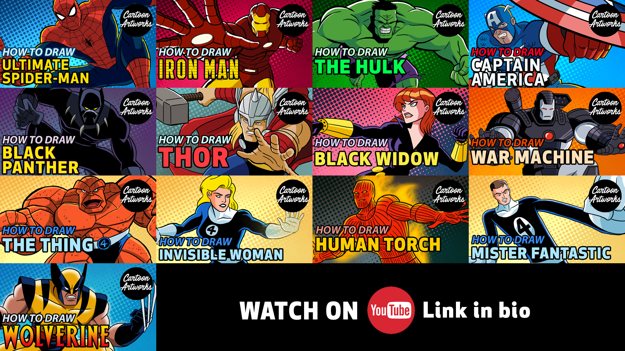 How To Draw: Marvel Heroes (video link below) by CartoonArtworks on DeviantArt How To Draw: Marvel Heroes (video link below) by CartoonArtworks on DeviantArt