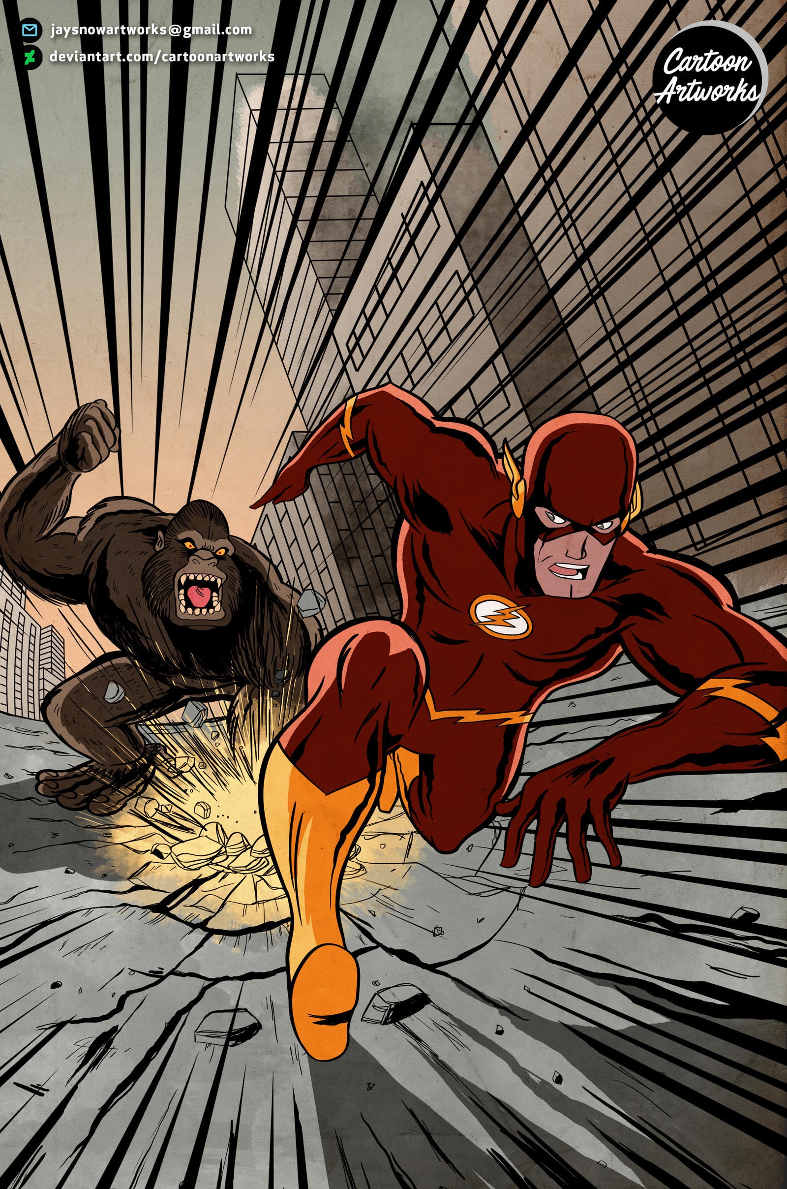 The Flash vs Gorilla Grodd by CartoonArtworks on DeviantArt