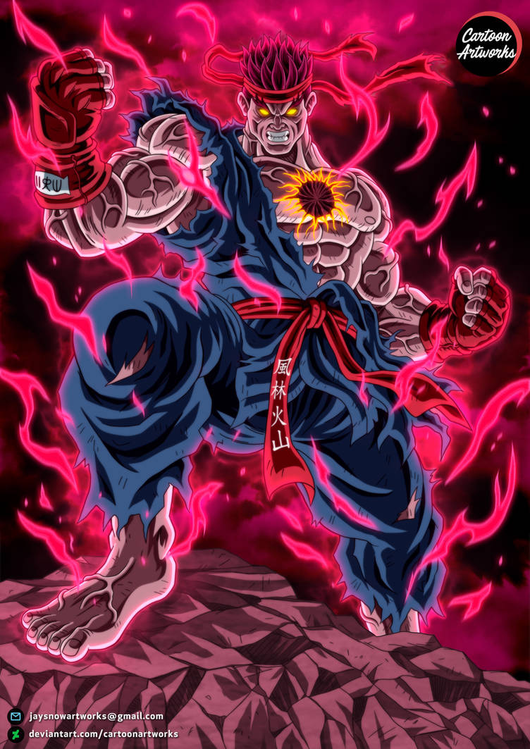 Next Level Evil Ryu Evil Ryu Street Fighter = COMMISSION by CartoonArtworks on DeviantArt