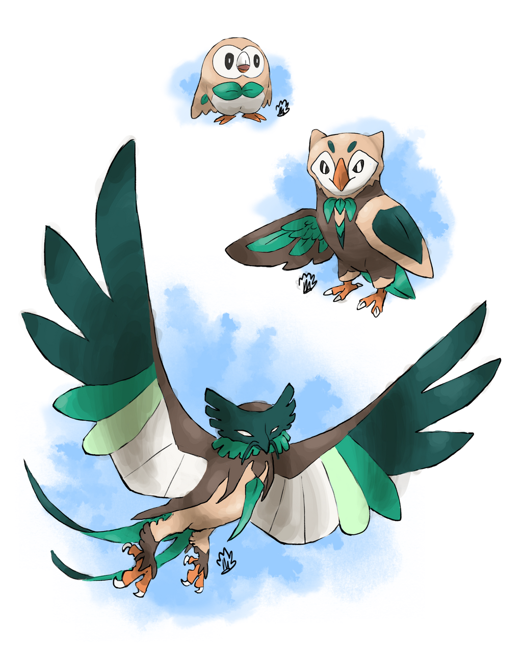 Rowlett Eevolution Line Rowlet Fake Evolution Line by marsu305 on DeviantArt