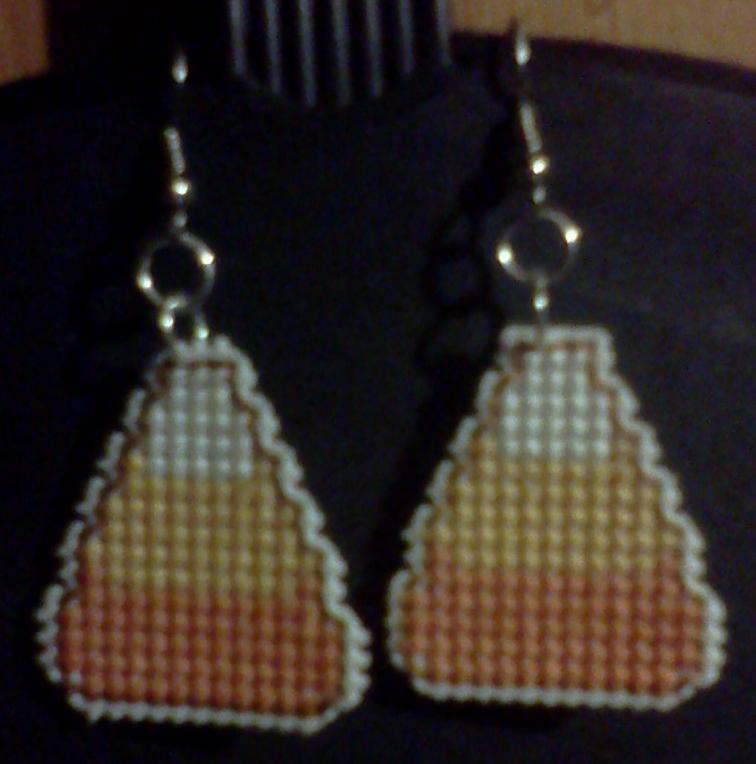 Candy Corn Stitched Earrings