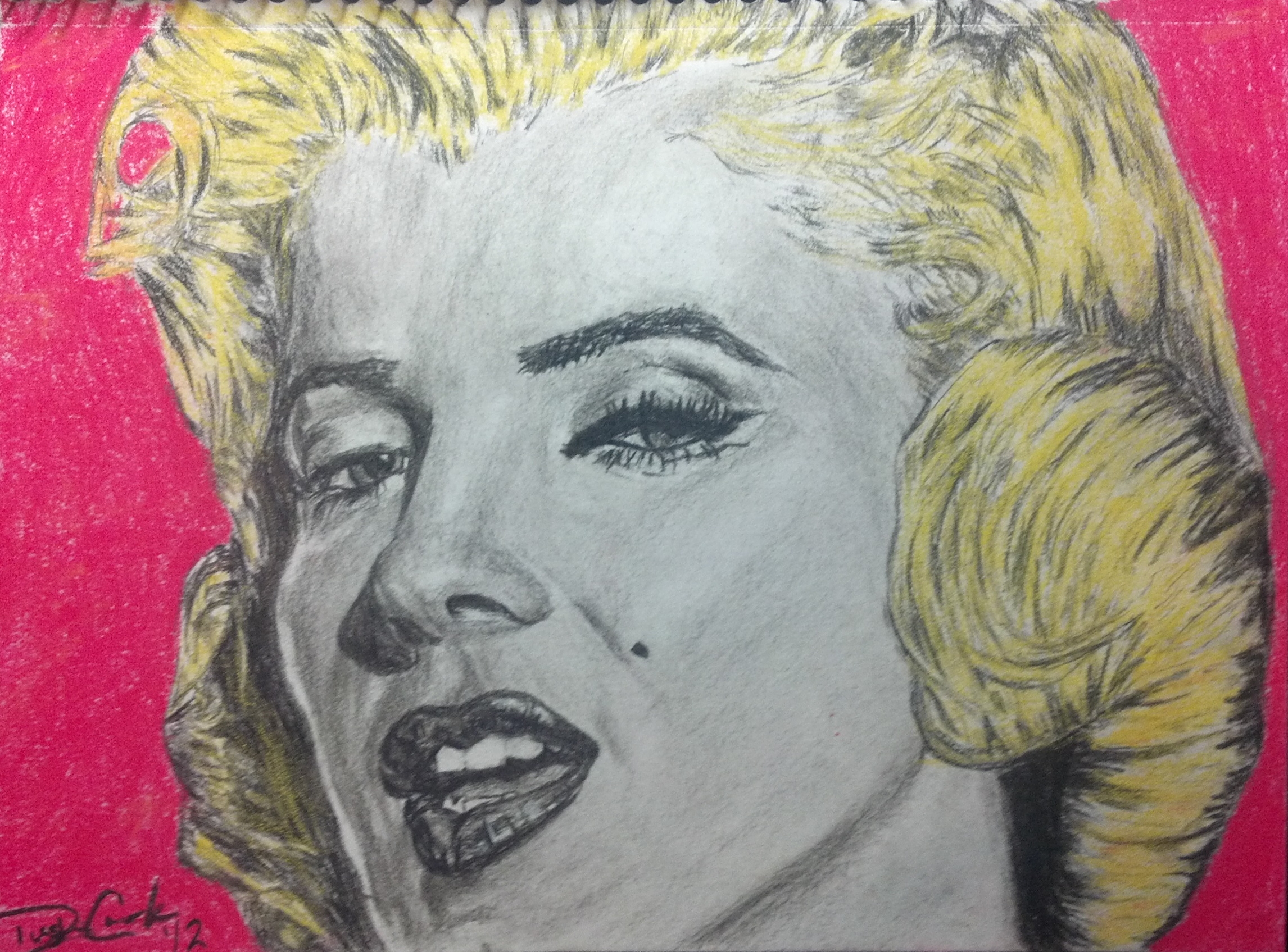 Marilyn Monroe Charcoal and Pastel