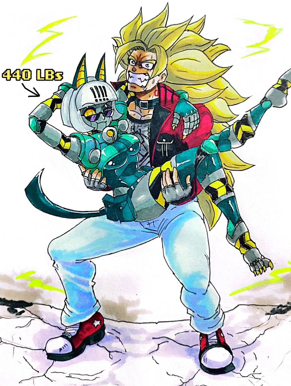 Chris Hollway trying to lift Robo Fortune in Ssj3!