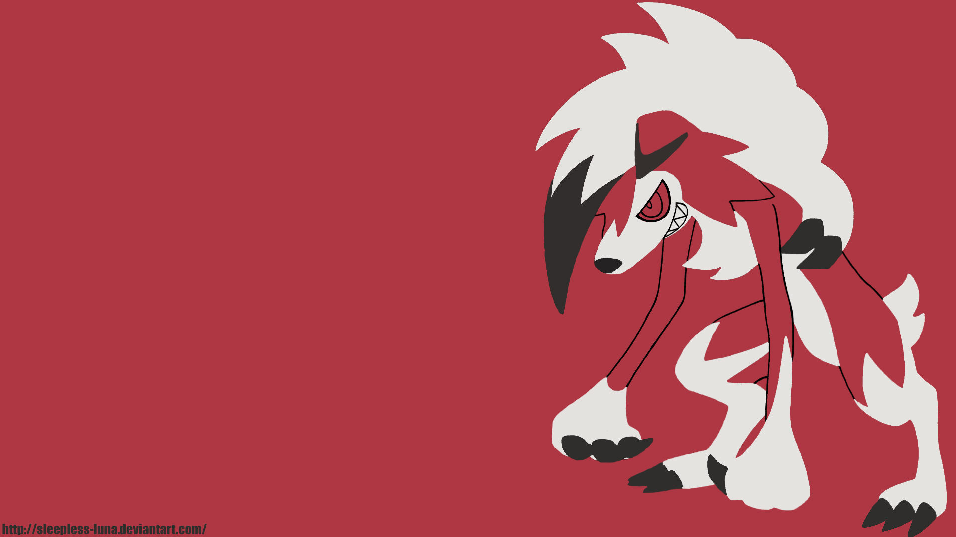 Lycanroc MidnightForm Wallpaper Version3 Outline