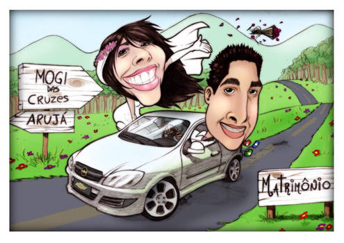 Caricatura casamento