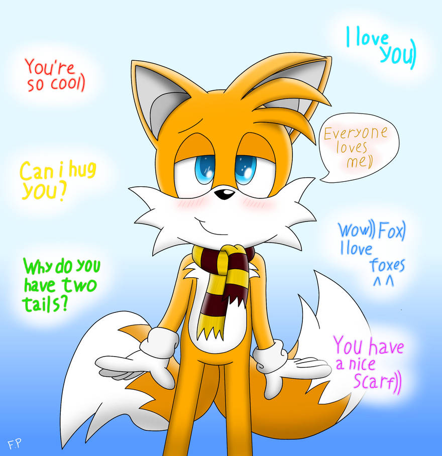 Tails listens to Compliments (Redrawing) by FreyPagani on DeviantArt