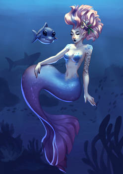 A very blue mermay