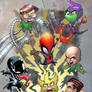 Spiderman versus lil Sinister Six by Rene Cordova