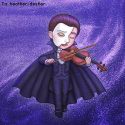 Chibi Erik playing the violin