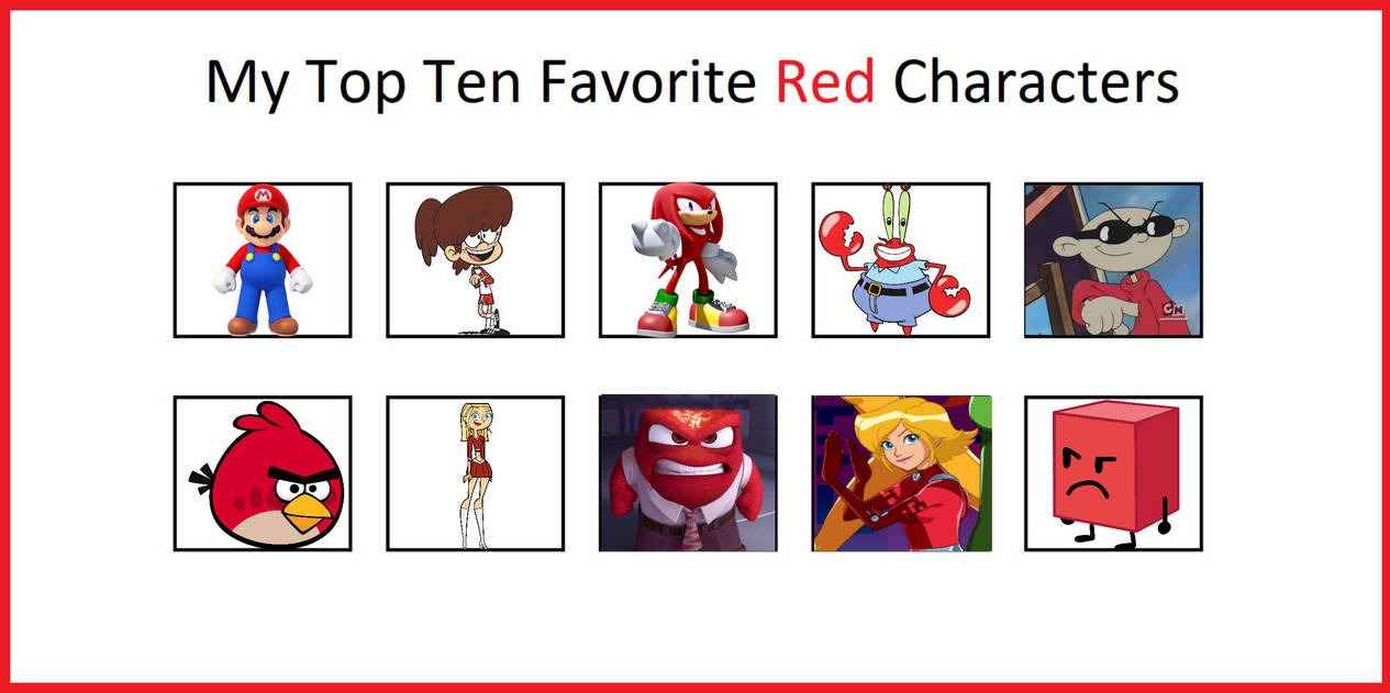 Fast Red Characters My top 10 Favorite Red Characters by Estebanisawesome on DeviantArt