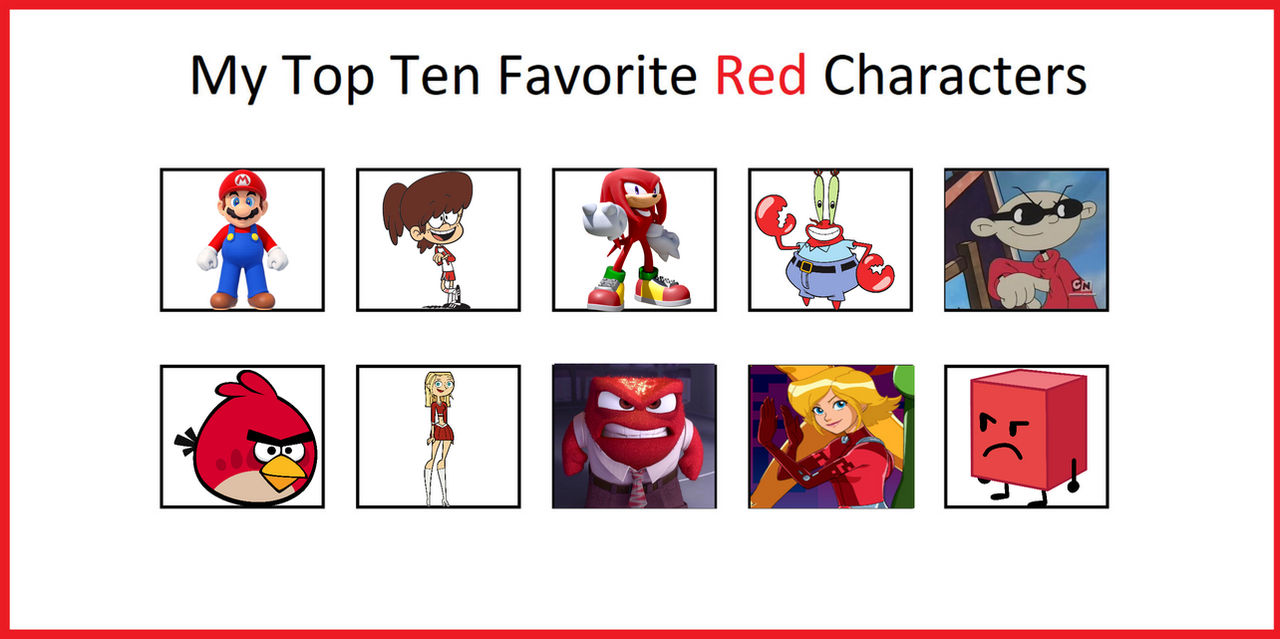 My top 10 Favorite Red Characters by Estebanisawesome on DeviantArt