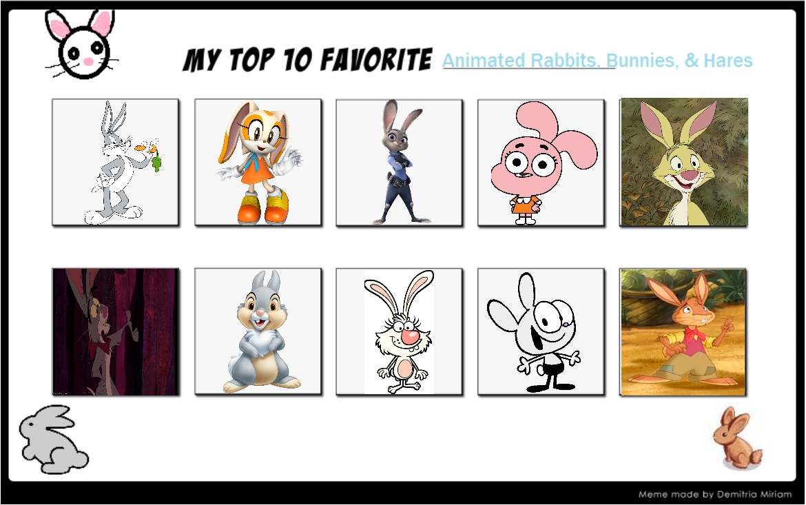 My top 10 Favorite Rabbits by Estebanisawesome on DeviantArt