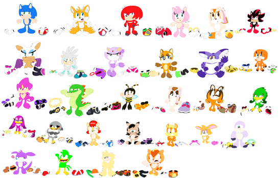 All Sonic Characters Bare