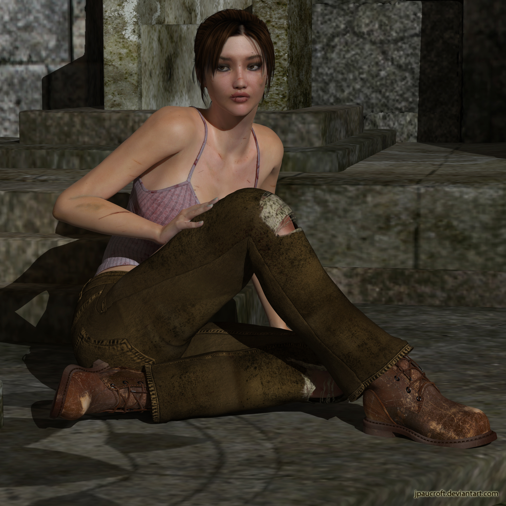 Young Lara taking a breather