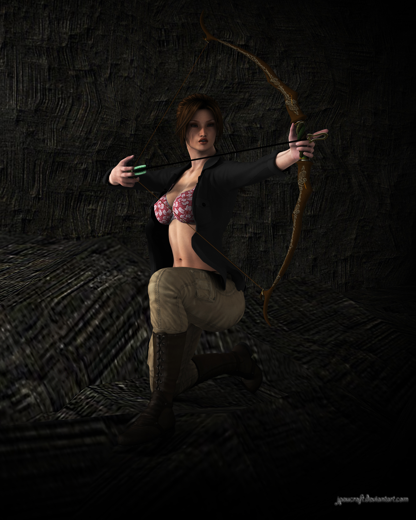 Lara in the cavern