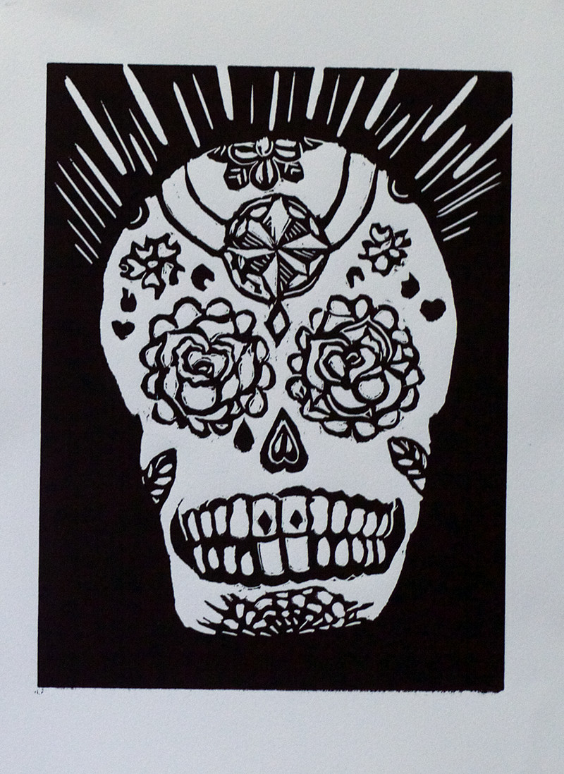 Linocut Sugar Skull