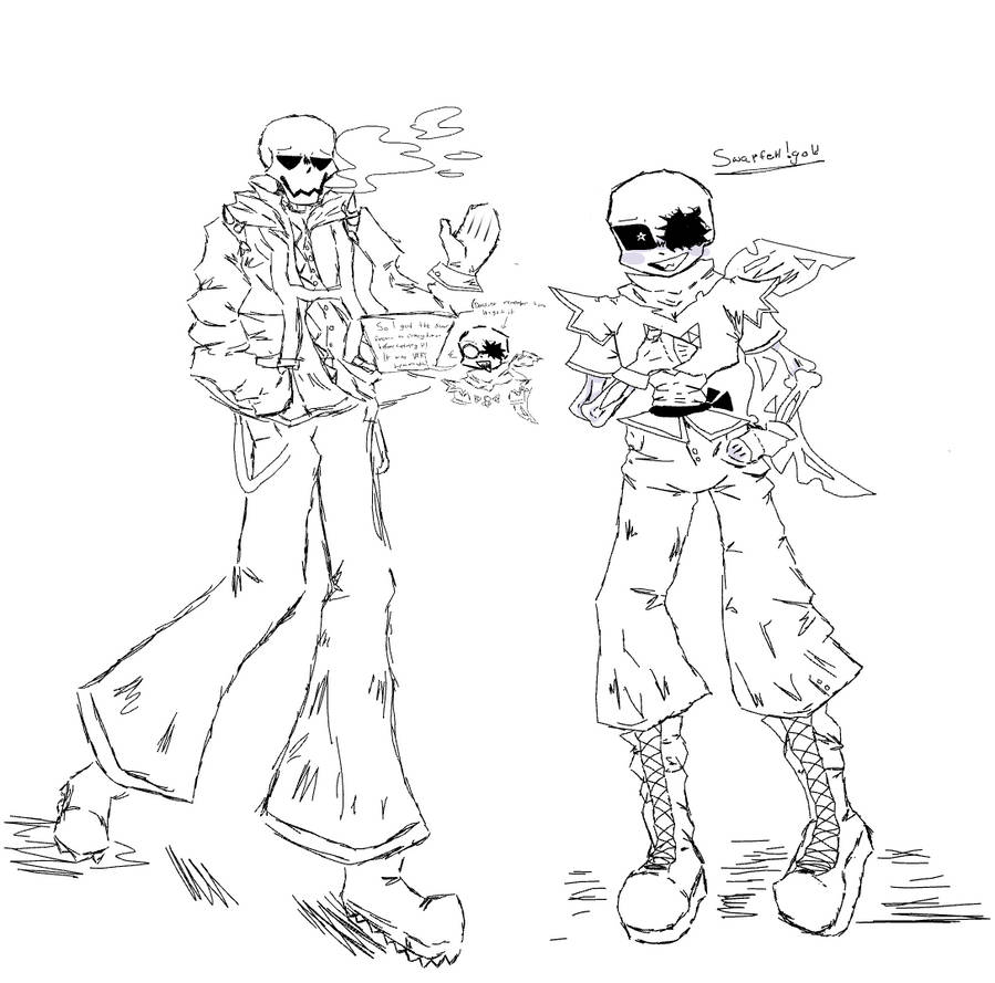 Swapfell!gold Papyrus and sans by Missinghex1 on DeviantArt
