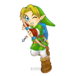 Chibi link with bow and arrow