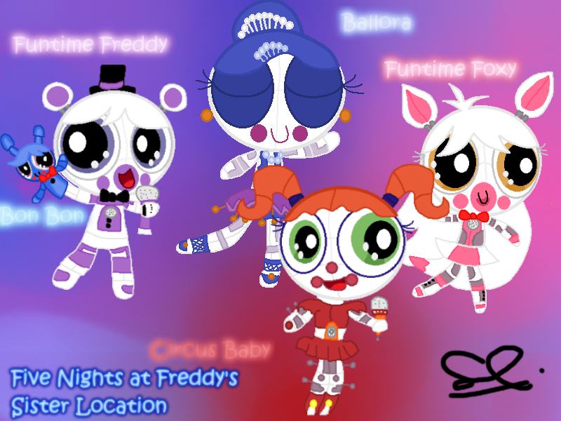 Pixilart - Funtime Freddy and Bonbon  Fnaf 5/Sister Location by  BluebirdFlys
