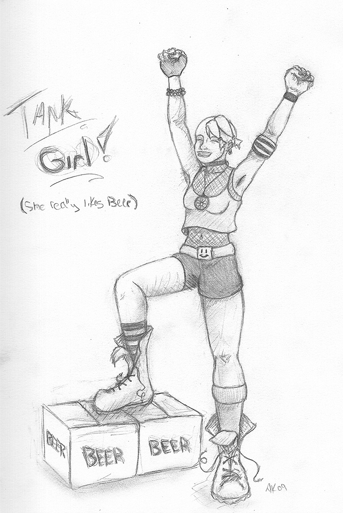 Tank Girl Really Likes Beer