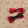 Red and Black Bow Hair clip Set