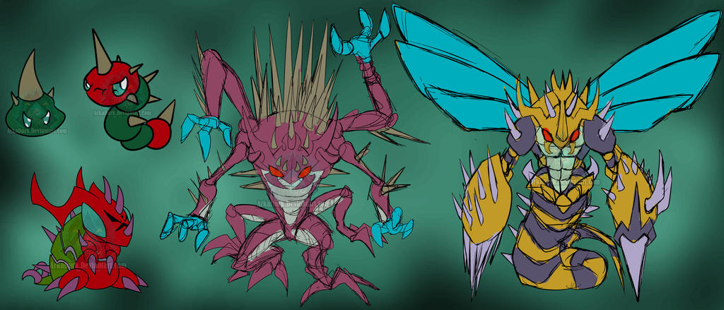 Digimon Legacy - Poisonous Bug Digimon! by ArkaDarkArtist on DeviantArt