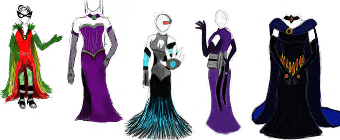 Teen titans evening gown collection