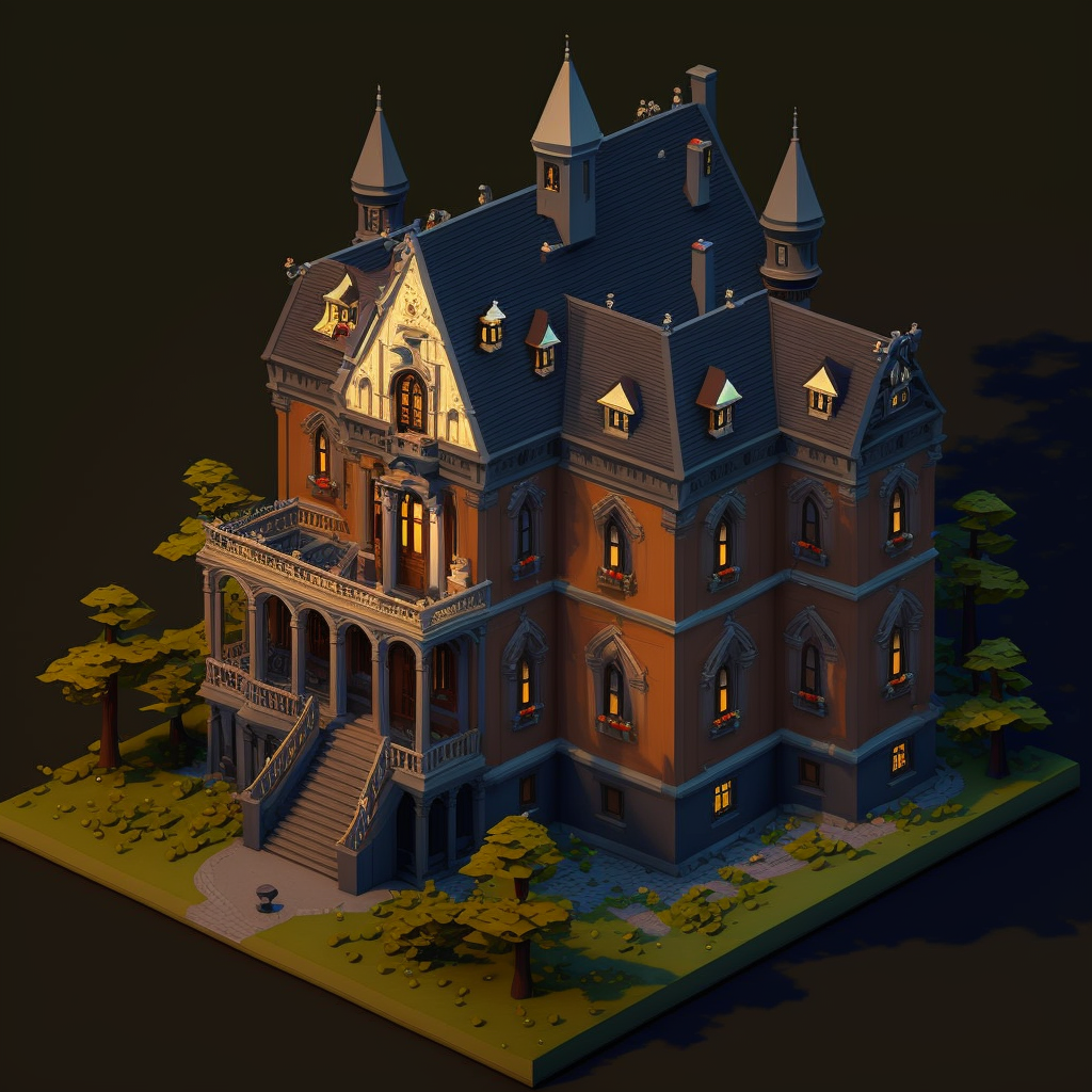 Isometric Mansion 3D Pixel Art by NikotTroou on DeviantArt