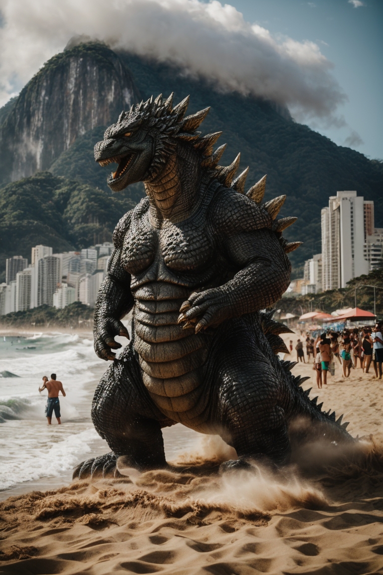 Godzilla chillin' at Copacabana Beach (ultra reali by NikotTroou on ...