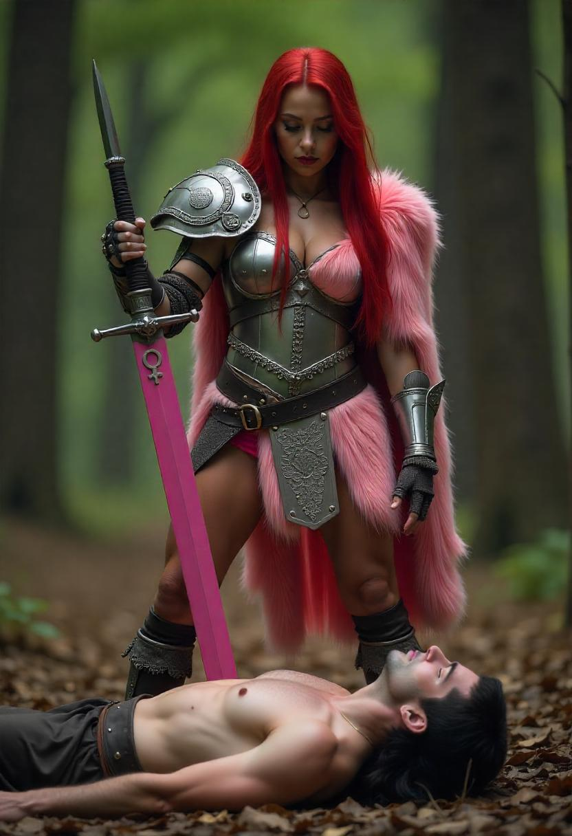Pink Savage Army Girl Defeating Enemy Boy
