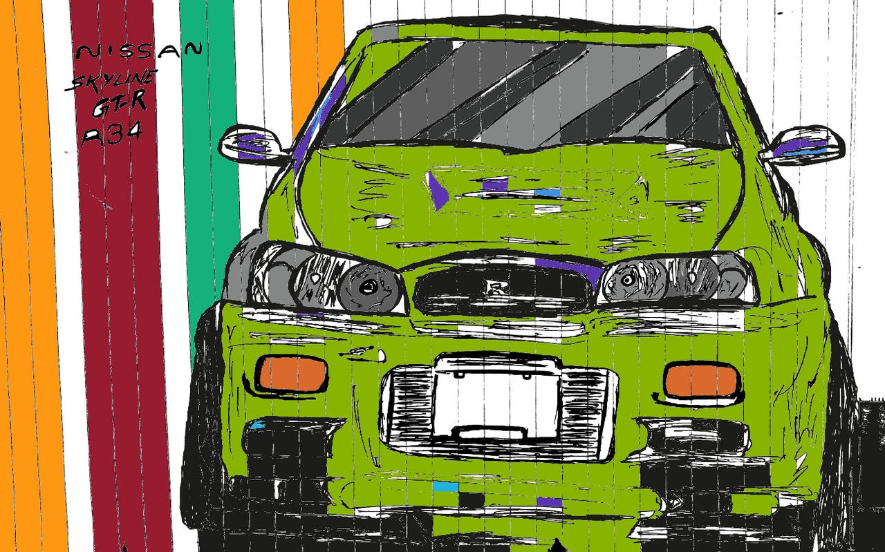 Nissan Skyline GT-R R34 color sketch. by Kshitij1233 on DeviantArt