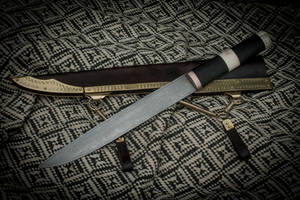 Bling Damascus scramasaxe