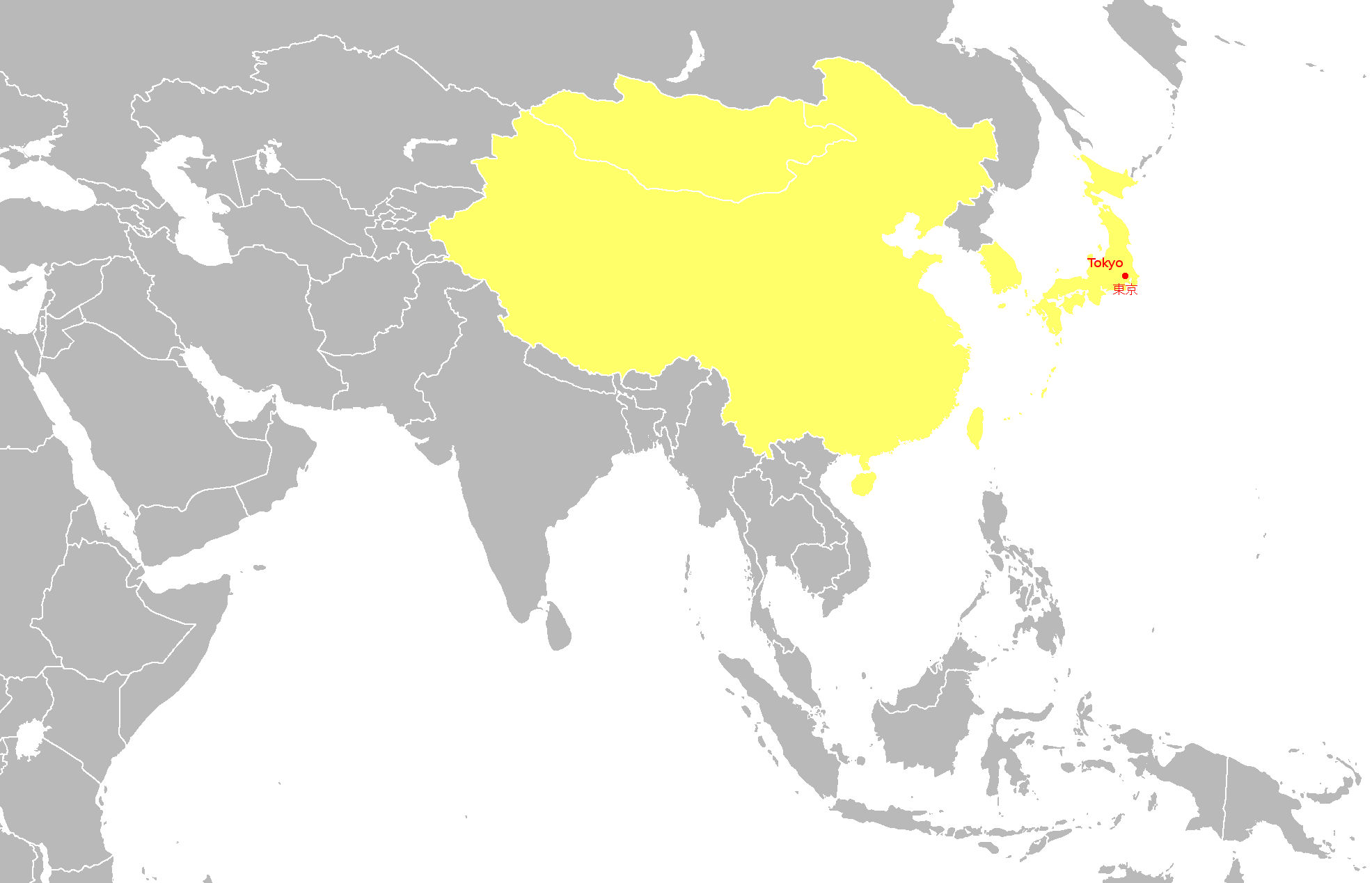 Regional asia bocil. Трафарет территория Япония. East Asian subregion. Asia Map PNG.