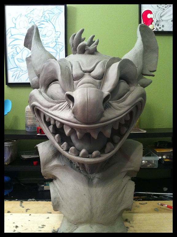 Evil Realistic Stitch Sculpture Bust WIP