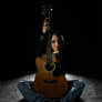 Portrait of a girl and Guitar