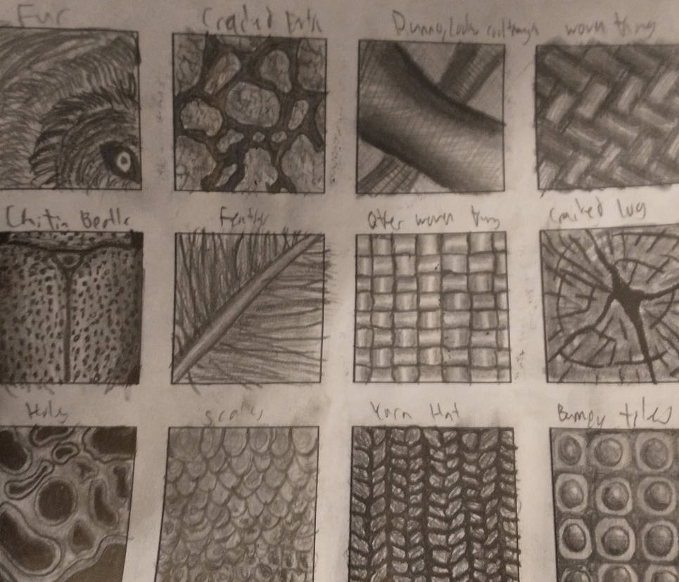 Texture Drawing Practice by AnikaAnomaly on DeviantArt
