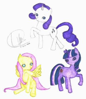 Pony watercolor sketches