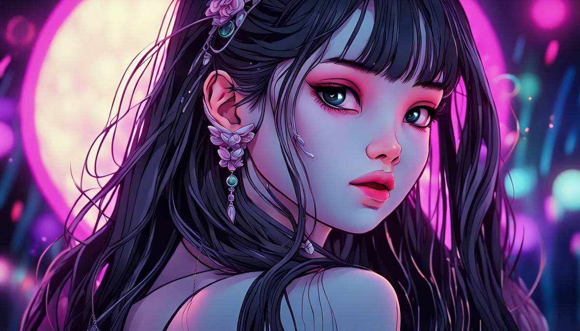 Cinematic Beautiful Girl Dark Night Of The Soul D