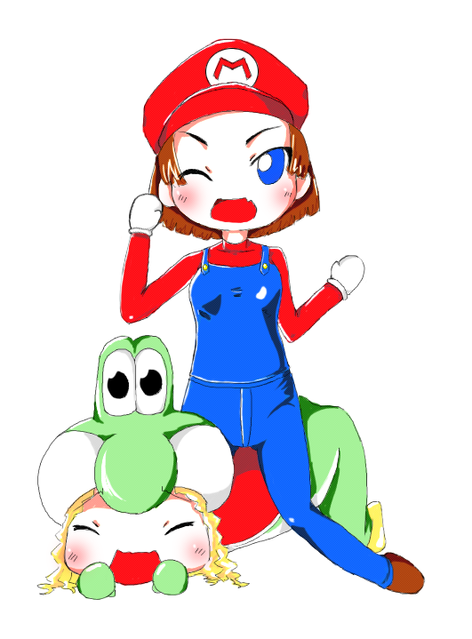 Mario and Yoshi, Moe style :D