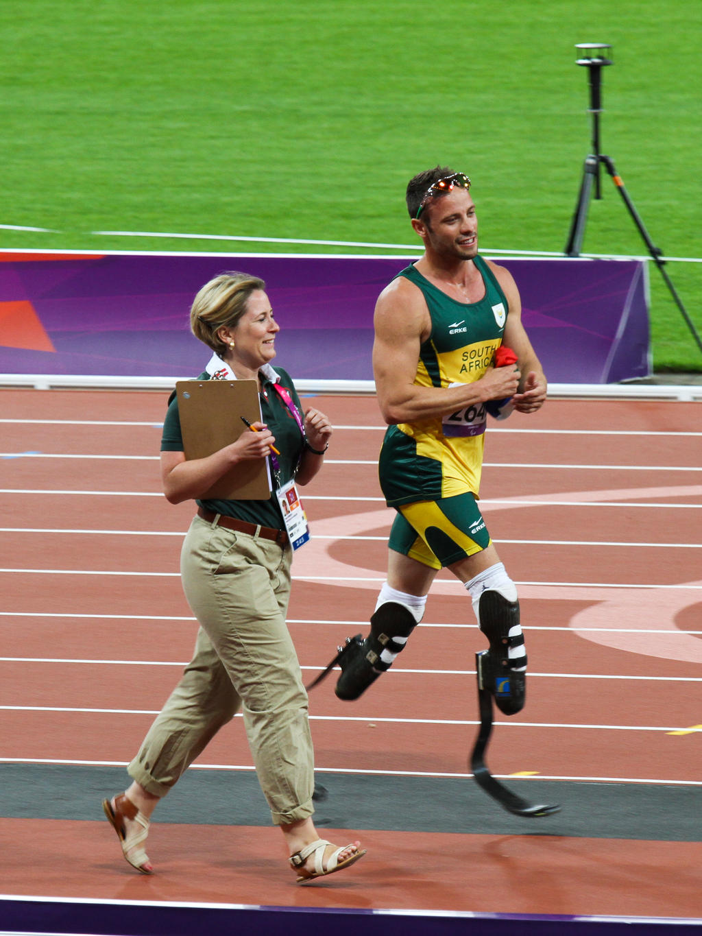 Oscar Pistorius after the T44 400m Race